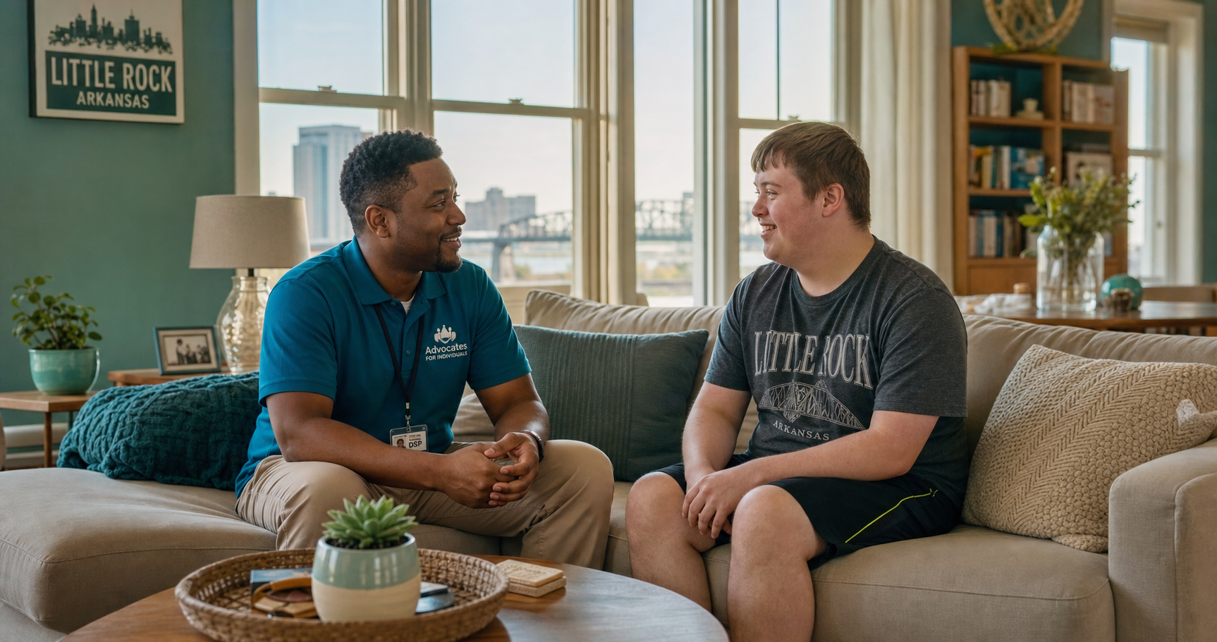 AcuityCare support professional with a client in Little Rock
